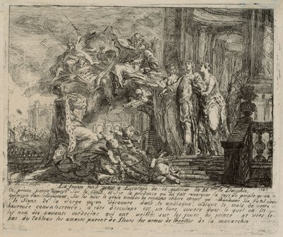 Dauphin'in İyileşmesi Üzerine Alegori by Gabriel Jacques de Saint Aubin