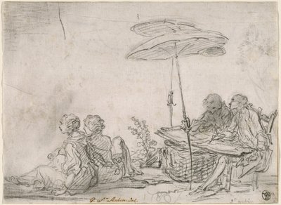 Ressamlar Açık Havada by Gabriel Jacques de Saint Aubin