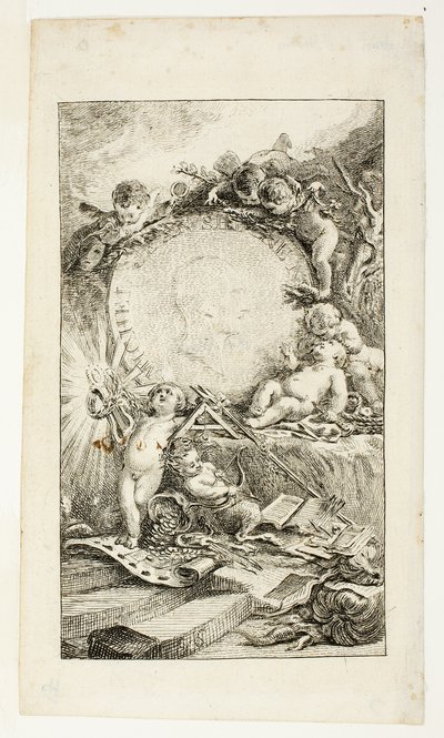 Frontispiece, Sedaine'in Şiir Koleksiyonundan birinci plaka by Gabriel Jacques de Saint Aubin