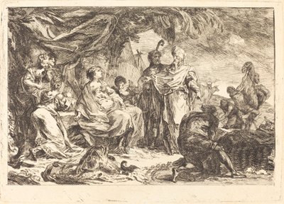 Lavan tanrılarını arıyor by Gabriel Jacques de Saint Aubin