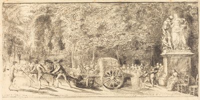 Sulama fıçısı [üst yarı] by Gabriel Jacques de Saint Aubin