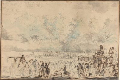 Birliklerin Kraliyet İncelemesi by Gabriel Jacques de Saint Aubin