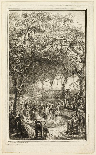 Auteuil'deki Dans by Gabriel Jacques de Saint Aubin