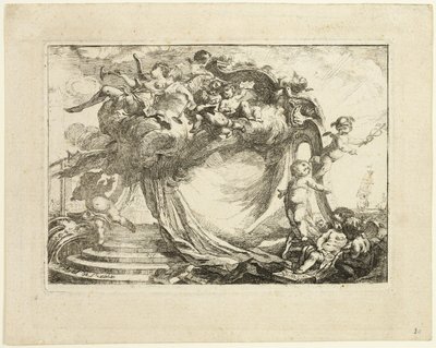 Bir Adres için Vinyet by Gabriel Jacques de Saint Aubin