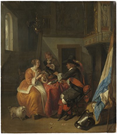 Bir Kağıt Oyunu, c.1655-9 by Gabriel Metsu