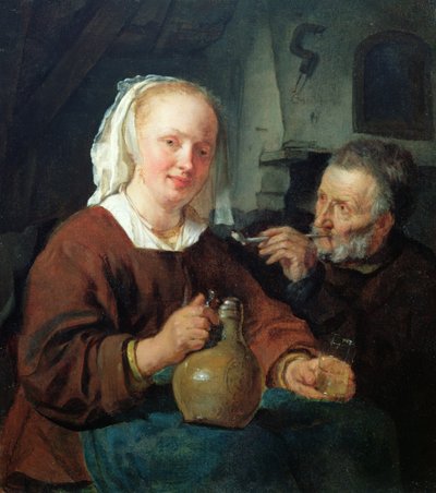 Şarapta Bir Erkek ve Bir Kadın by Gabriel Metsu