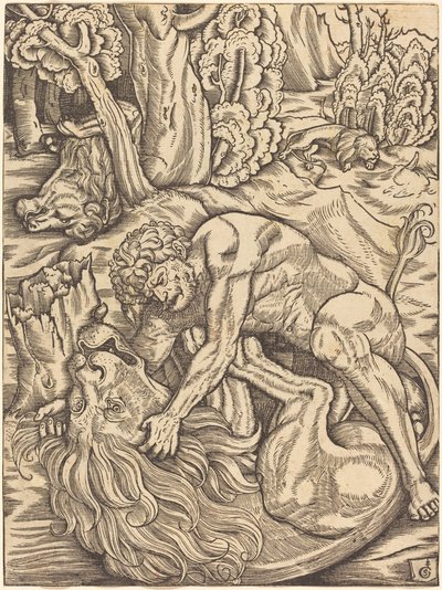 Herkül ve Nemea Aslanı by Gabriel Salmon