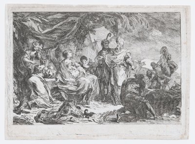 Laban Ev Tanrılarını Arıyor, yakl. 1753. by Gabriel de Saint Aubin