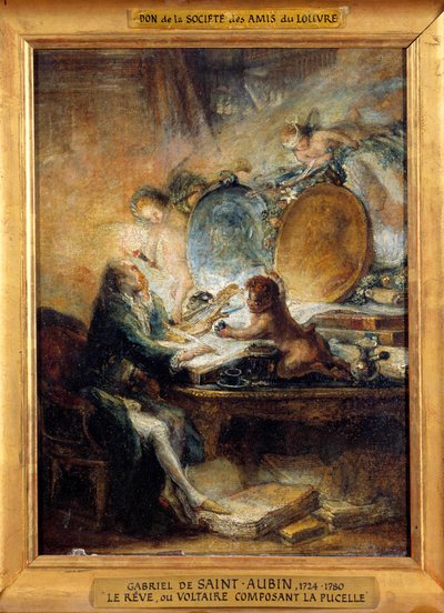 Le Reve veya Voltaire (1694-1778) Gabriel Jacques de Saint Aubin (1724-1780) Sun