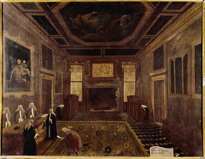 Doge Sarayı'ndaki Onlular Meclisi Salonu (Venedik, Sala dei Tre Capi del Consiglio dei Dieci) - Tablo Gabriele Bella (yak. Venedik, Querini Stampalia Vakfı by Gabriele Bella