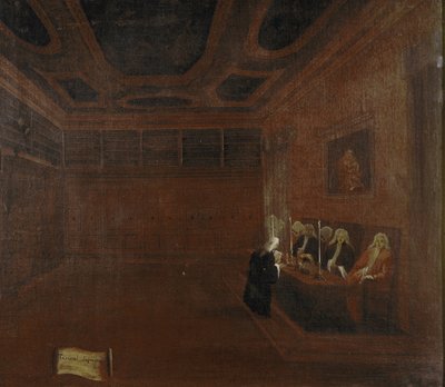 Kırklar Yüksek Mahkemesi veya Kırklar Konseyi, detay (Venedik, Karantina Yüksek Mahkemesi. Detay) - Tablo Gabriele Bella (yaklaşık 1730-1799). Venedik, Querini Stampalia Vakfı by Gabriele Bella