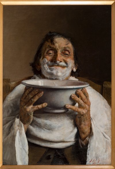 Berberdeki Adam (tuval üzerine yağlı boya) by Gaetano Bellei