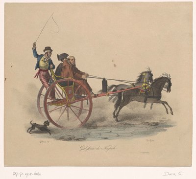 Bir vagonda üç adam Galessino di Napoli (nesnedeki başlık) by Gaetano Dura