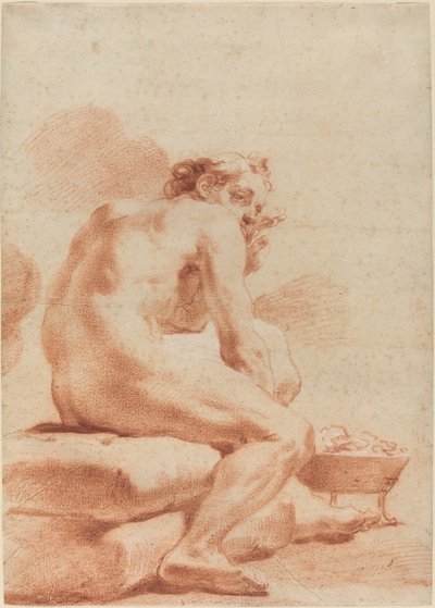 Mangalda Isınan Genç Bir Adam by Gaetano Gandolfi