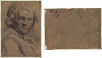 Bir Genç Adamın Başı (rekto) Bir Başın Eskizi (verso) by Gaetano Gandolfi