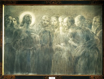 Havariler Arasında İsa, Gaetano Previati (1852-1920), tuval üzerine karakalem by Gaetano Previati