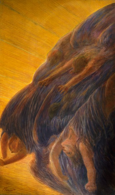 Meleklerin düşüşü, üçlü yan panel by Gaetano Previati