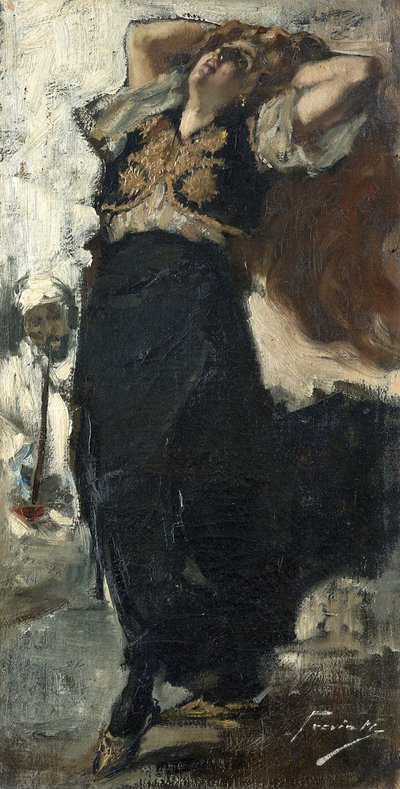 Türk dansçı olarak sanatçının eşi. by Gaetano Previati