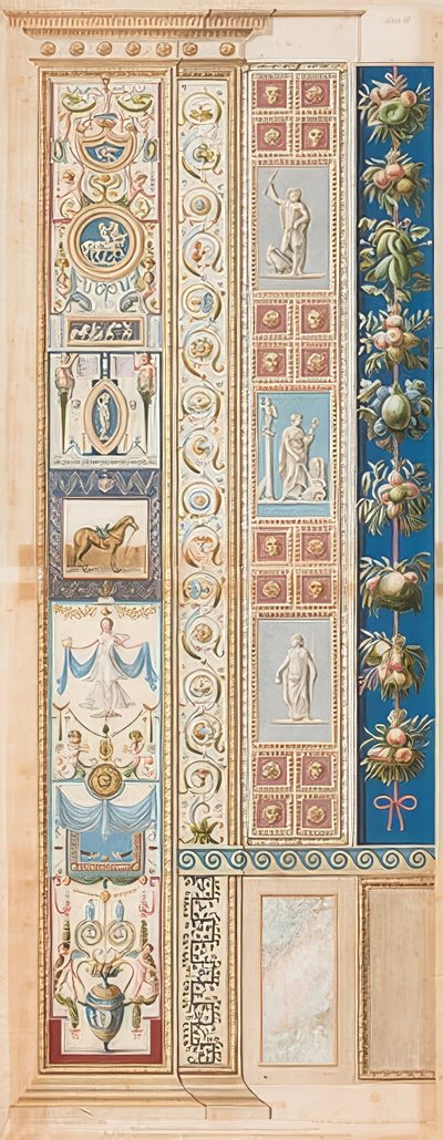 Pilaster Loggia II (orta bölümde eyerli bir at ile süsleme) by Gaetano Savorelli