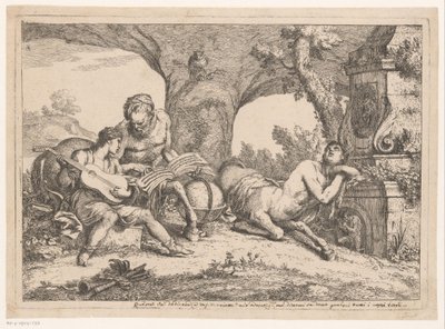 Chiron tarafından öğretilen Aşil Çeşitli şovlar ve ülkeler (dizi başlığı) Varii capricci e paesi (dizi adı) by Gaetano Zompini (possibly)