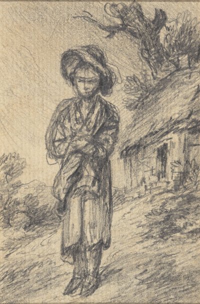 Bir Kulübenin Yanında Duran Çocuk by Gainsborough Dupont