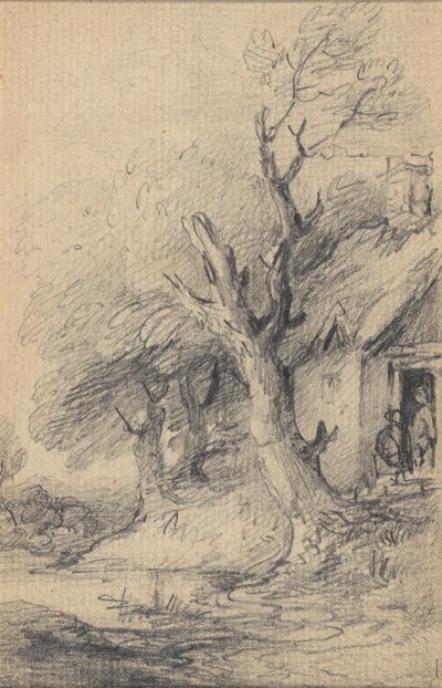 Kulübe ve ağaçlar by Gainsborough Dupont