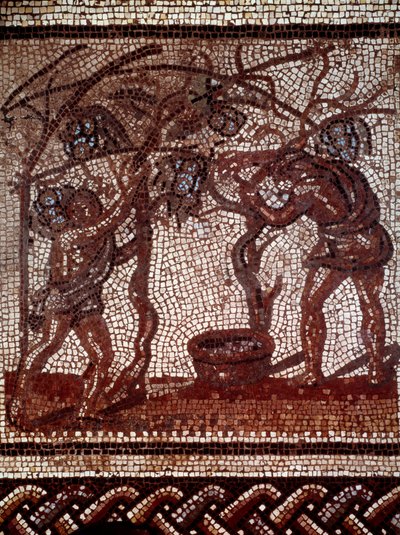 Galloromain sanatı: sonbahar: elma toplama ve hasat. Saint Romain en Gal