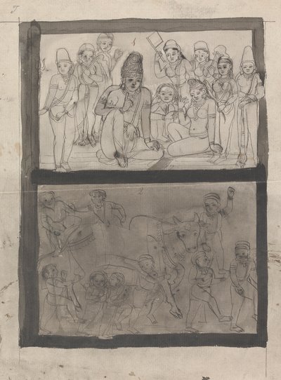 Mahdew ve Parwutte Chopur Çalıyor by Gangaram Chintaman Tambat