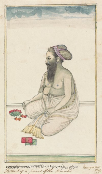 Bir Borah Rahibinin Portresi by Gangaram Chintaman Tambat