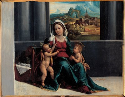 Çocuk ve St. John ile Madonna by Garofalos workshop