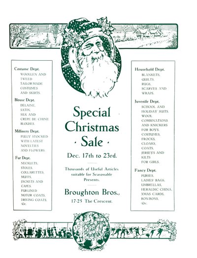Broughton Bros. Reklamı - Özel Noel İndirimi, 1917 by Garratt and Atkinson