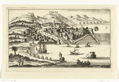 Sakız Adası'nın Akdeniz'deki Liman, Şehir ve Adalarının Topografik Görüntüleri (dizi başlığı) by Gaspar Bouttats