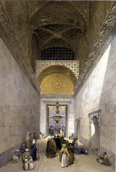 Ayasofya, levha 1: Louis Haghe (1806-85) tarafından oyulmuş caminin ana girişi, 1852