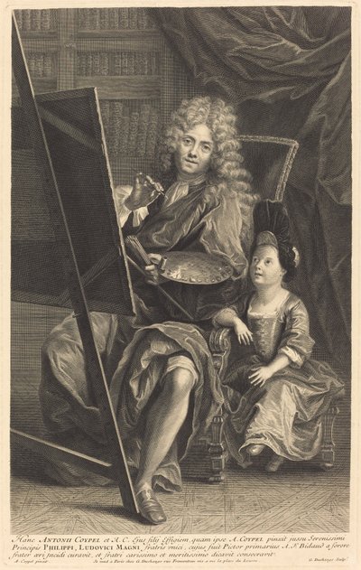 Antoine Coypel ve Oğlu by Gaspard Duchange after Antoine Coypel