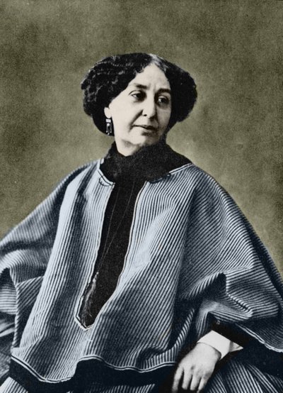 George Sand (Aurore Dupin, Baronne Dudevant) (1804-1876), Fransız yazar, 1865 civarında Nadar tarafından fotoğraflandı. by Gaspard Felix Tournachon Nadar