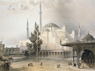 Ayasofya Avlusu (levha 15), Louis Haghe (1806-85) tarafından oyulmuş, 1852
