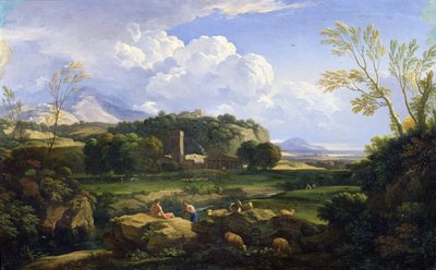 Roma Campagna'nın görünümü (tuval üzerine yağlı boya) by Gaspard Poussin Dughet