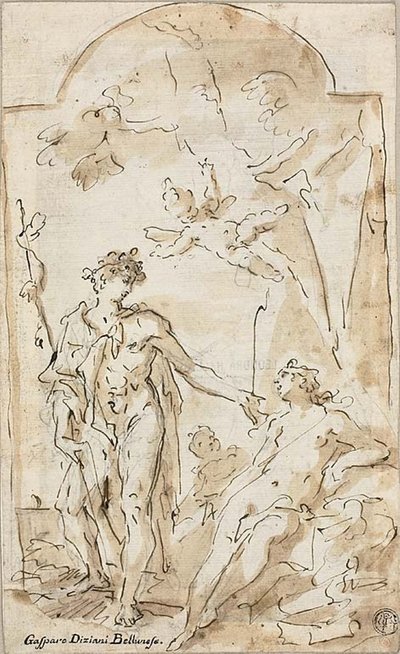 Bacchus ve Ariadne by Gaspare Diziani