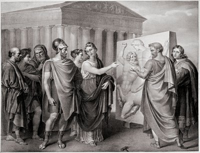 Atinalı politikacı Perikles (MÖ 495-429) ve arkadaşı Aspasie, Phidias