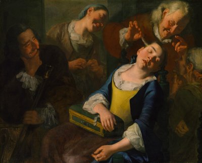 Uyuyan Kızla Takılmak, ca. 1760. by Gaspare Traversi