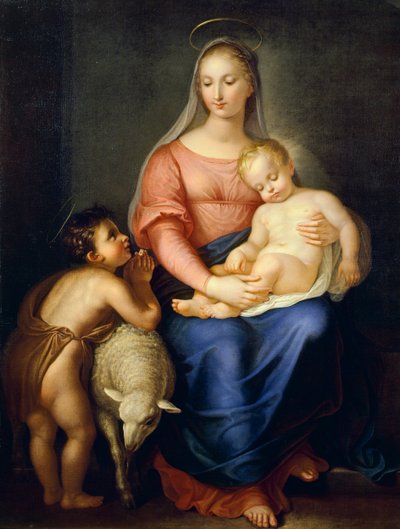 Vaftizci Yahya ile Madonna ve Çocuk (resim) by Gaspero Martellini