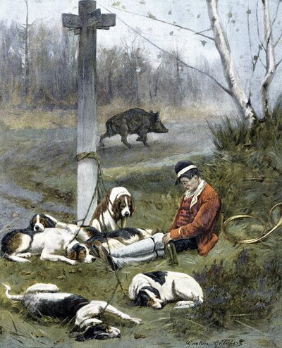 Avcı ve uykulu köpekleri - Gaston Gelebert
