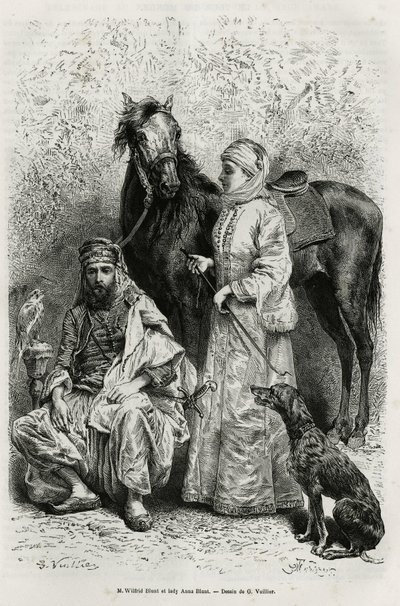 Bay Wilfrid Blunt (1840-1922), şair ve yazar ve eşi Leydi Anna Blunt
