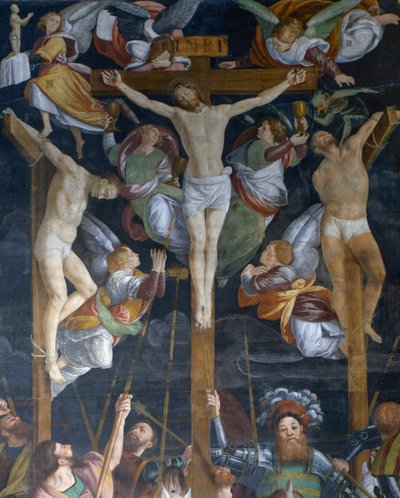Çarmıha germe, Gaudenzio Ferrari (1475-1546), San Cristoforo Kilisesi, Vercelli, Piedmont, İtalya tarafından freskten detay by Gaudenzio Ferrari