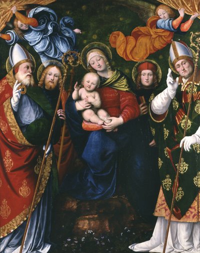 Madonna, Çocuk ve Azizler, 1516 (panel) by Gaudenzio Ferrari