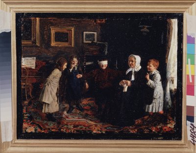 Colin maillard. Gavriil Fyodorovich Rybakov (1859-?), tuval üzerine yağlı boya, 1880 dolaylarında. 19. yüzyıl Rus sanatı. Devlet Rus Müzesi, Saint Petersburg. by Gavriil Fyodorovich Rybakov
