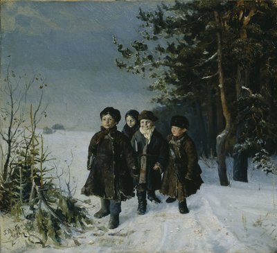 Okuldan dönüş, 1884 by Gavriil Fyodorovich Rybakov