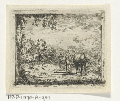 Putto ve inek ile manzara by Geerlig Grijpmoed