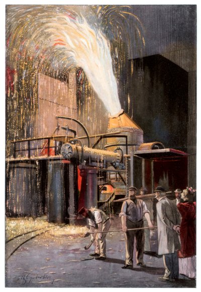 Bessemer dönüştürücüde pik demirin karbonsuzlaştırılması, 1900. by Gehrke