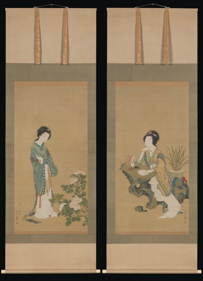 Orkide ile Yanji ve Şakayık ile Yang Guifei, 1785. by Genki